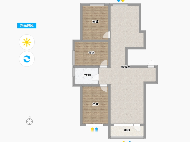 辽宁省-盘锦市-桃李源小区-99.90-户型库-采光通风