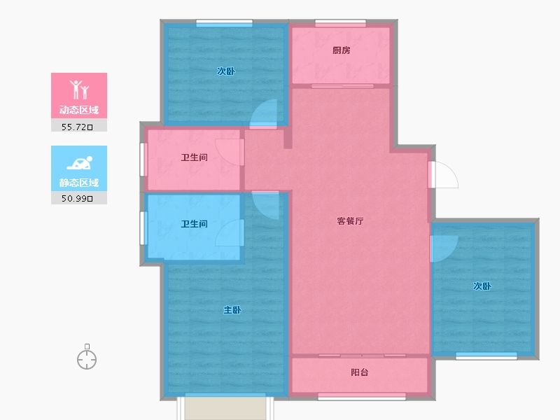 河北省-保定市-鹏渤印象城-96.63-户型库-动静分区