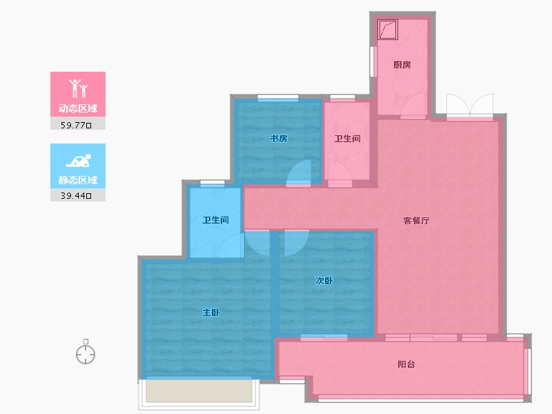 河北省-邢台市-中旭开元府-88.22-户型库-动静分区