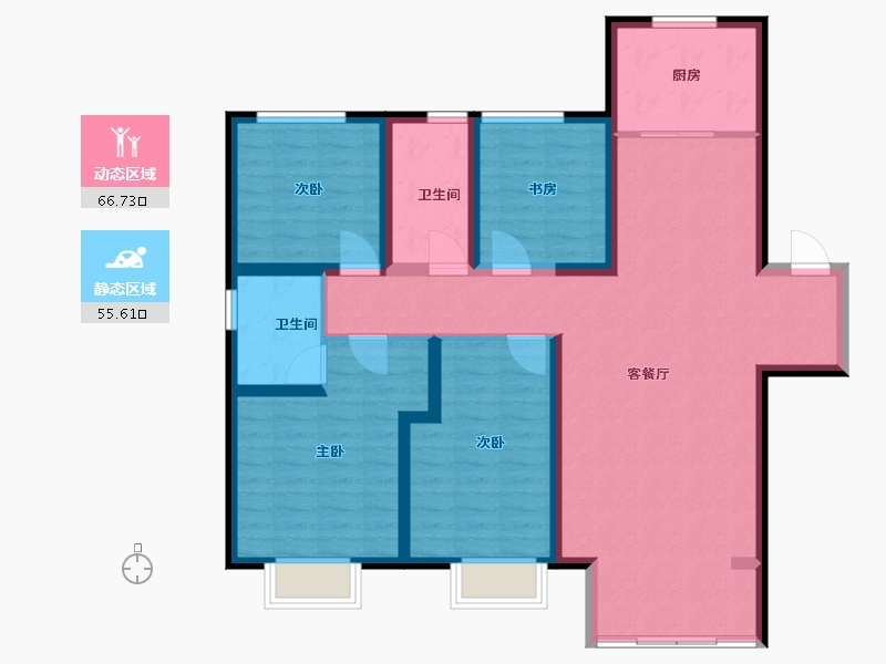 甘肃省-兰州市-兰州融创城-110.00-户型库-动静分区