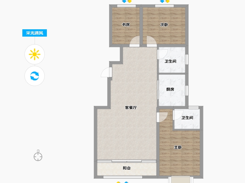 河北省-保定市-鹏润原著-96.00-户型库-采光通风