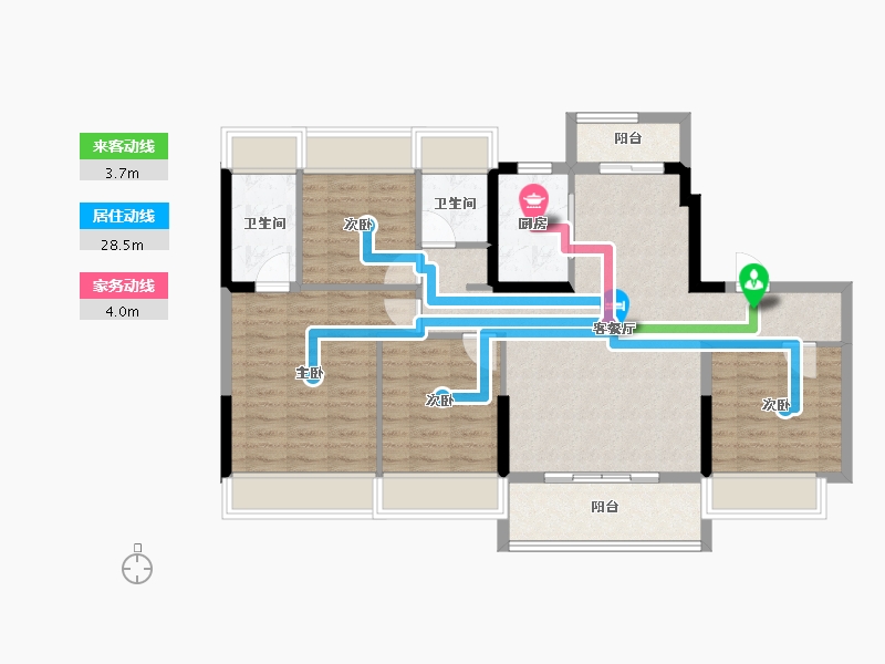 湖北省-荆门市-碧桂园翡翠公馆-94.09-户型库-动静线