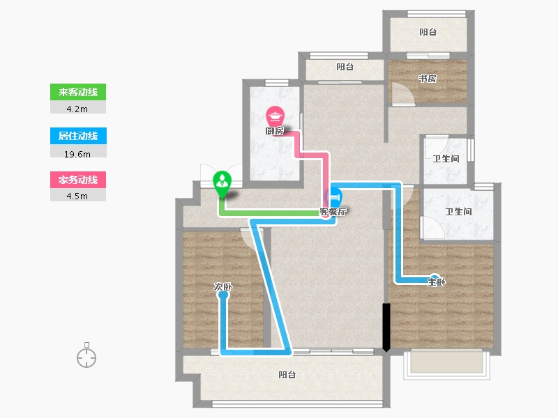 山东省-菏泽市-绿城单县兰园-104.00-户型库-动静线