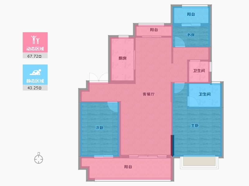 山东省-菏泽市-绿城单县兰园-104.00-户型库-动静分区