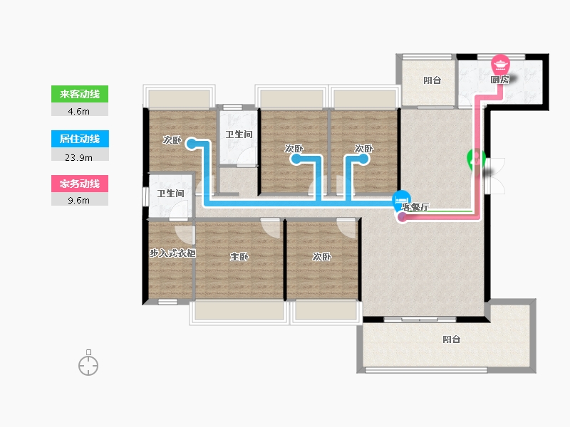 湖北省-咸宁市-城发鸣珂里-134.94-户型库-动静线