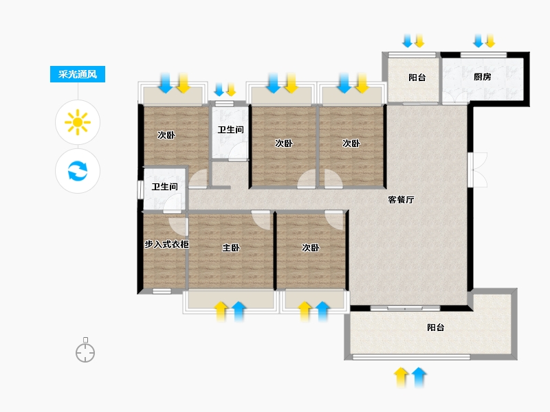 湖北省-咸宁市-城发鸣珂里-134.94-户型库-采光通风