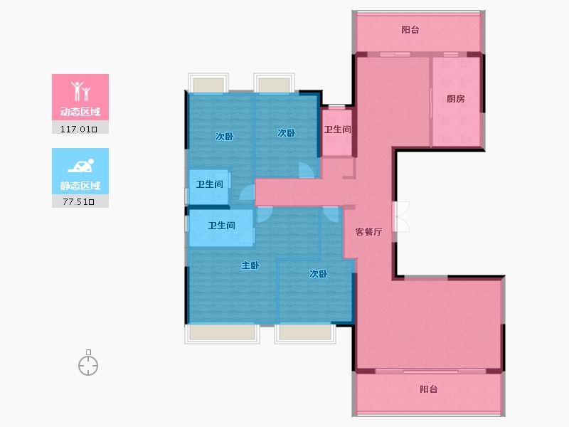 广西壮族自治区-南宁市-锦麟玖玺-176.82-户型库-动静分区