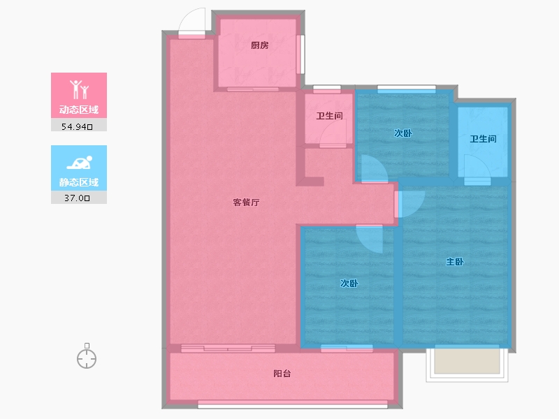 河北省-邢台市-金科和院-82.11-户型库-动静分区