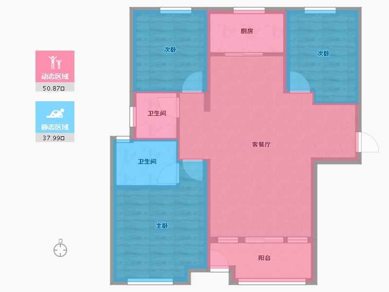 河北省-邢台市-中旭开元府-79.68-户型库-动静分区