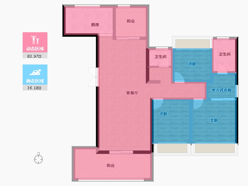 湖北省-咸宁市-城发鸣珂里-106.48-户型库-动静分区