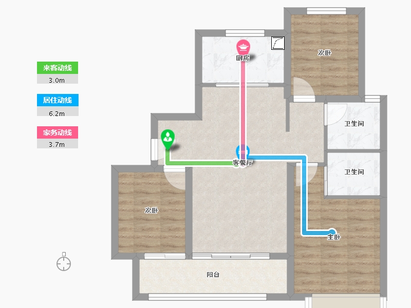 河北省-唐山市-锦绣天樾-72.45-户型库-动静线