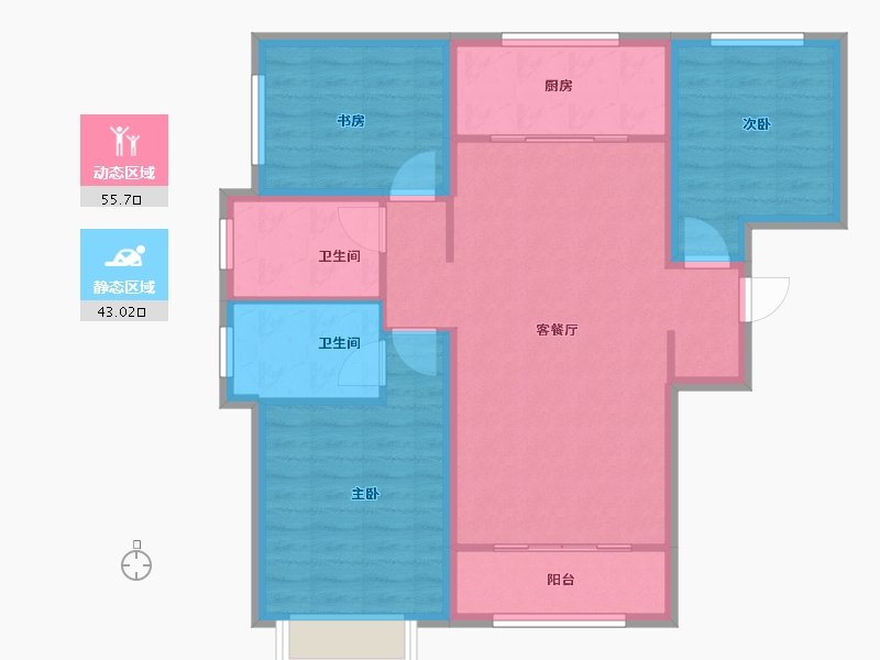 河北省-保定市-鹏渤印象城-88.72-户型库-动静分区