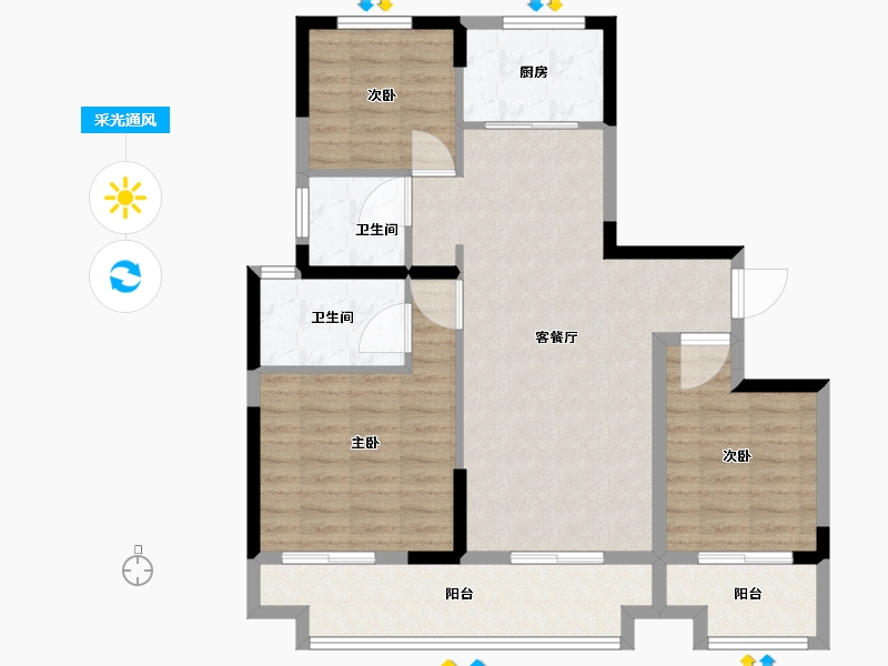 河南省-周口市-太康建业府-92.01-户型库-采光通风