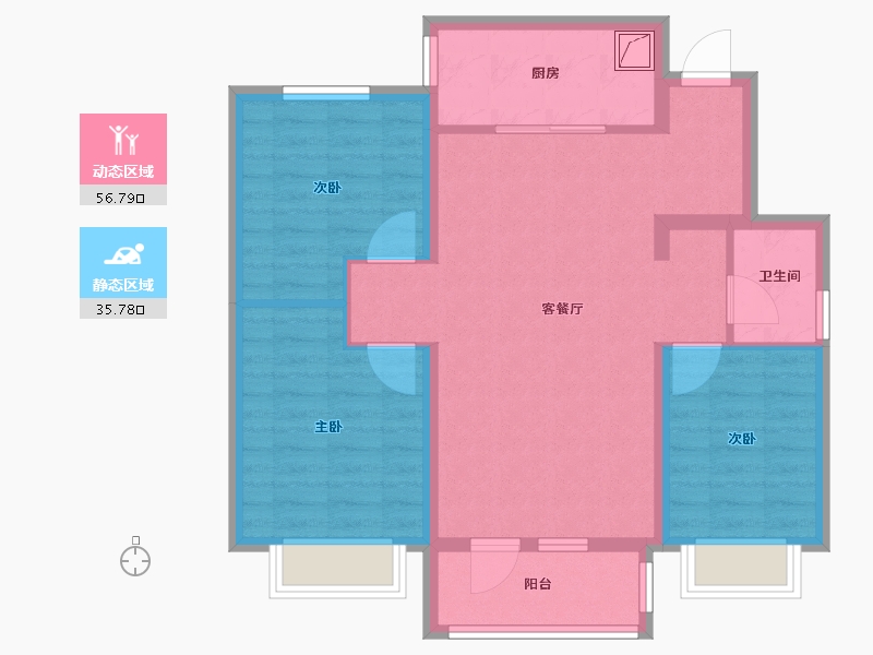 河北省-邢台市-京福苑-82.40-户型库-动静分区