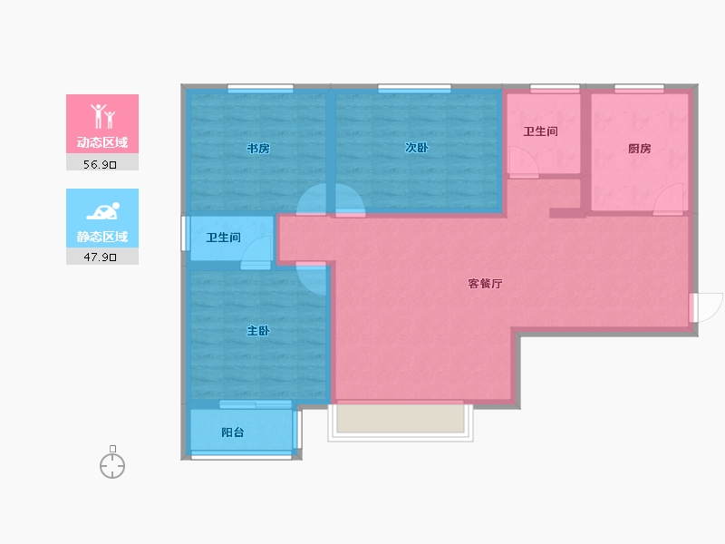 甘肃省-定西市-九方嘉苑-93.86-户型库-动静分区