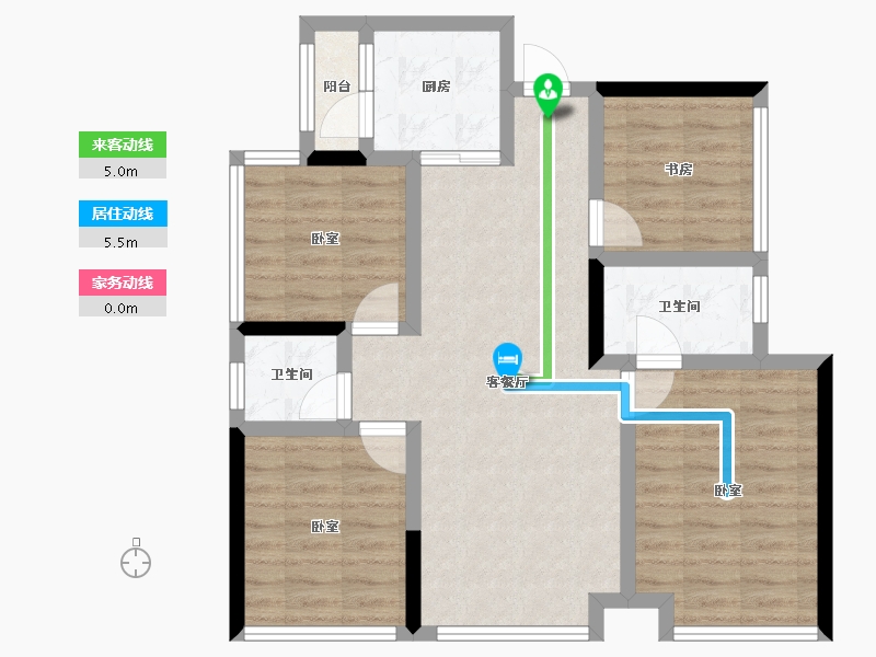 四川省-绵阳市-兴发公园华府-78.48-户型库-动静线