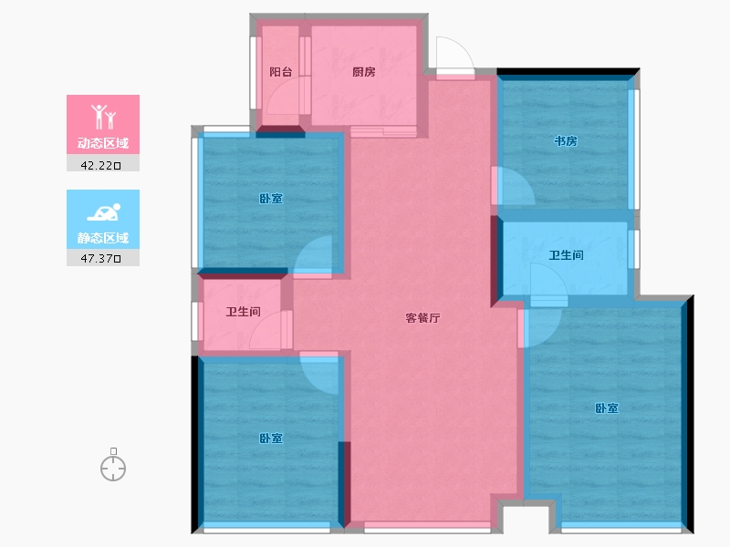 四川省-绵阳市-兴发公园华府-78.48-户型库-动静分区