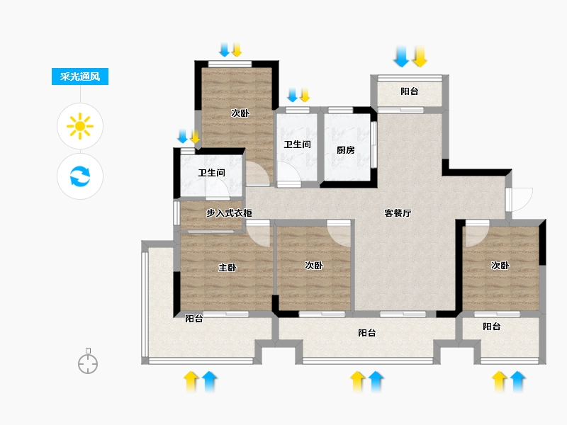 河南省-周口市-太康建业府-112.01-户型库-采光通风