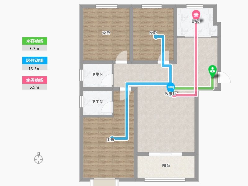 河北省-邢台市-兰德庭院-91.45-户型库-动静线