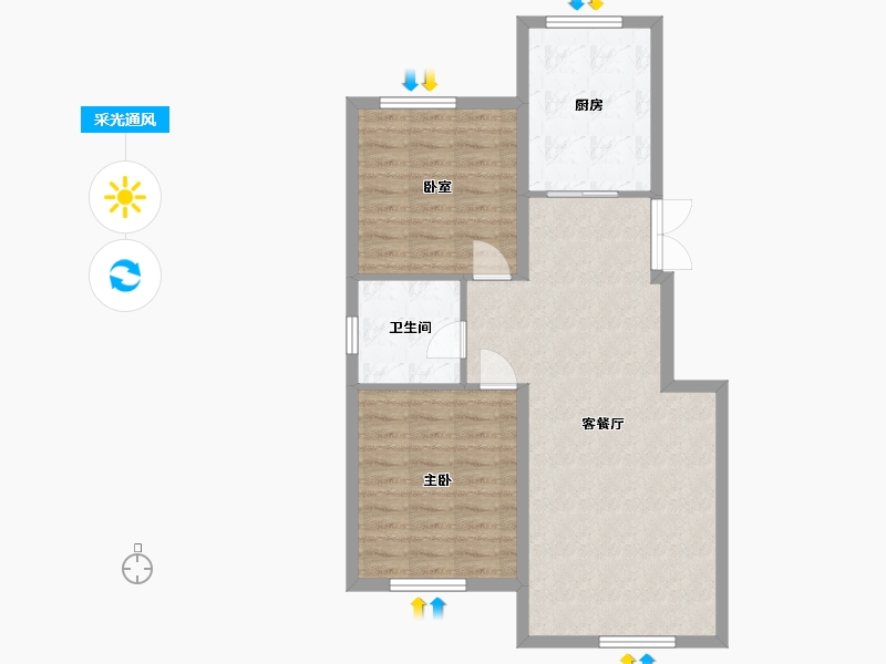 黑龙江省-齐齐哈尔市-黄金海岸-85.00-户型库-采光通风