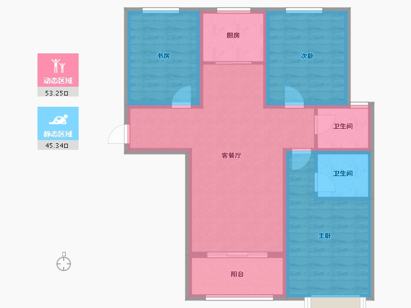 河北省-邢台市-兰德庭院-87.84-户型库-动静分区