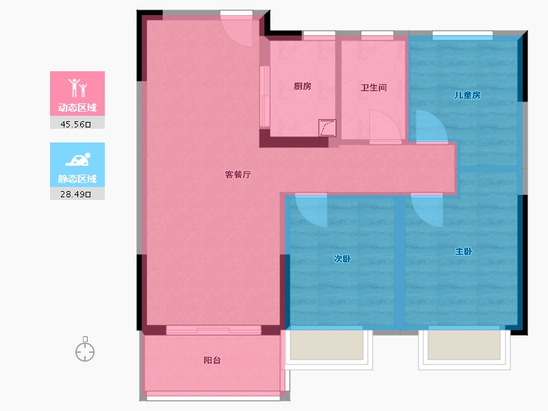 湖北省-武汉市-武汉融创城-70.00-户型库-动静分区