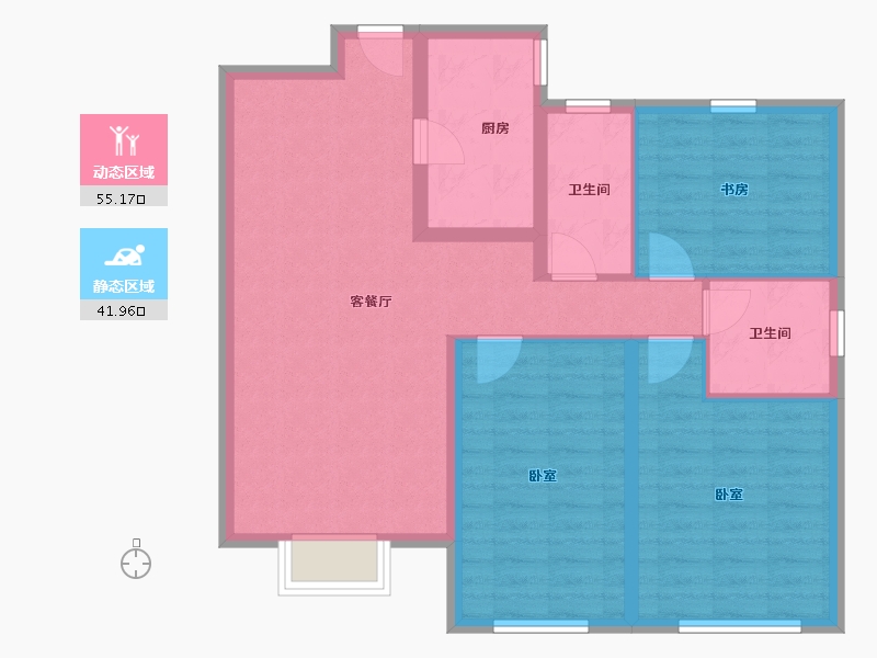 甘肃省-金昌市-国芳万和城-87.05-户型库-动静分区