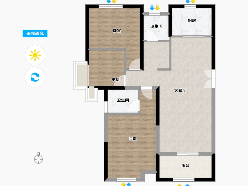 河南省-三门峡市-骏景御园-91.00-户型库-采光通风