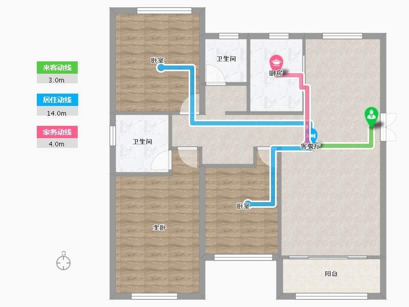 山东省-泰安市-信达花苑-102.69-户型库-动静线