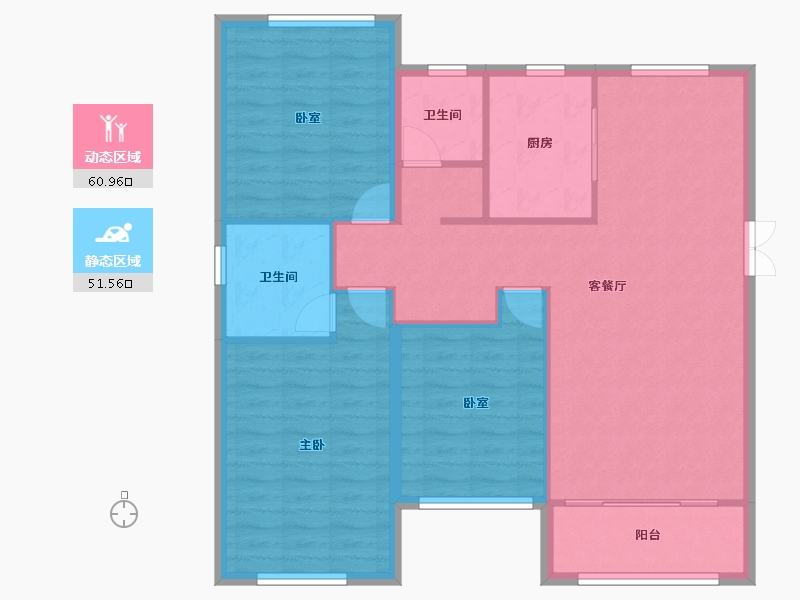 山东省-泰安市-信达花苑-102.69-户型库-动静分区