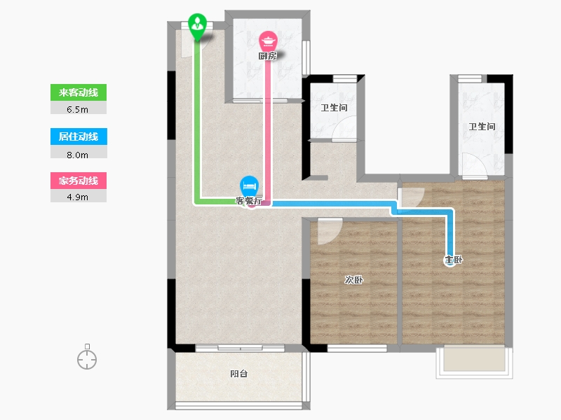 广西壮族自治区-崇左市-金龙湖畔-85.12-户型库-动静线