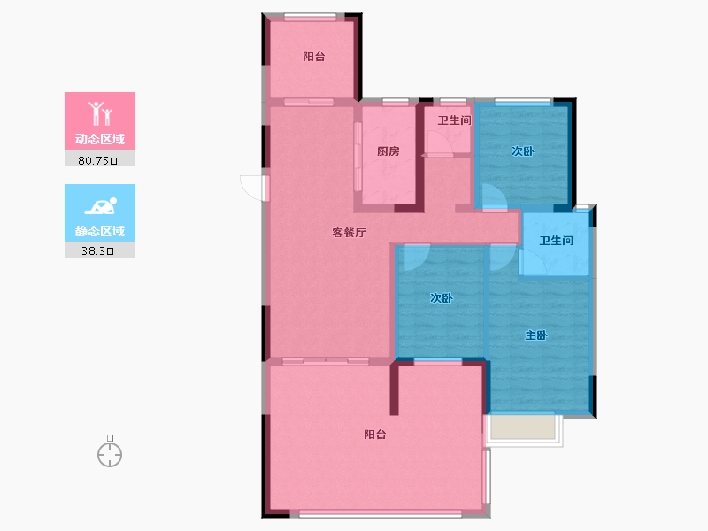 湖南省-湘西土家族苗族自治州-凤凰大唐领御-106.70-户型库-动静分区