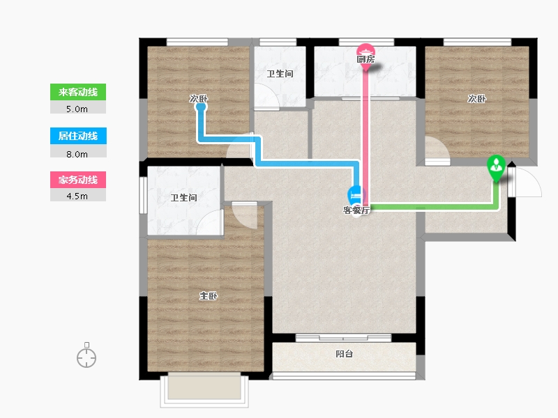 甘肃省-定西市-宏安壹品-95.17-户型库-动静线