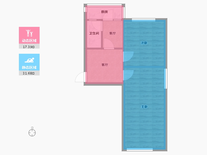 山西省-太原市-山西省华侨友谊公司宿舍-61.00-户型库-动静分区