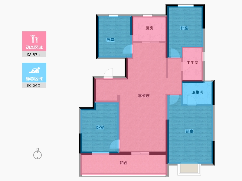 河南省-郑州市-思念果岭·岭尚桃源-115.20-户型库-动静分区