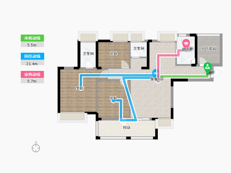 湖北省-宜昌市-子建小区-126.00-户型库-动静线