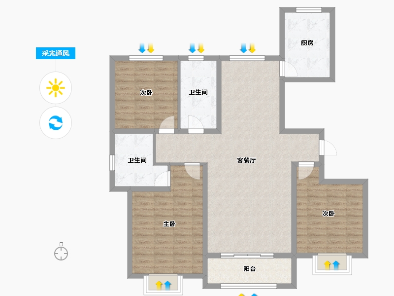 山东省-济宁市-龙顺御园-110.00-户型库-采光通风