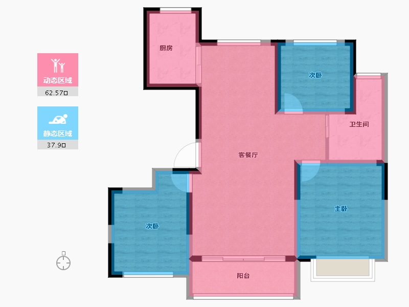 甘肃省-定西市-福门新天地-90.18-户型库-动静分区