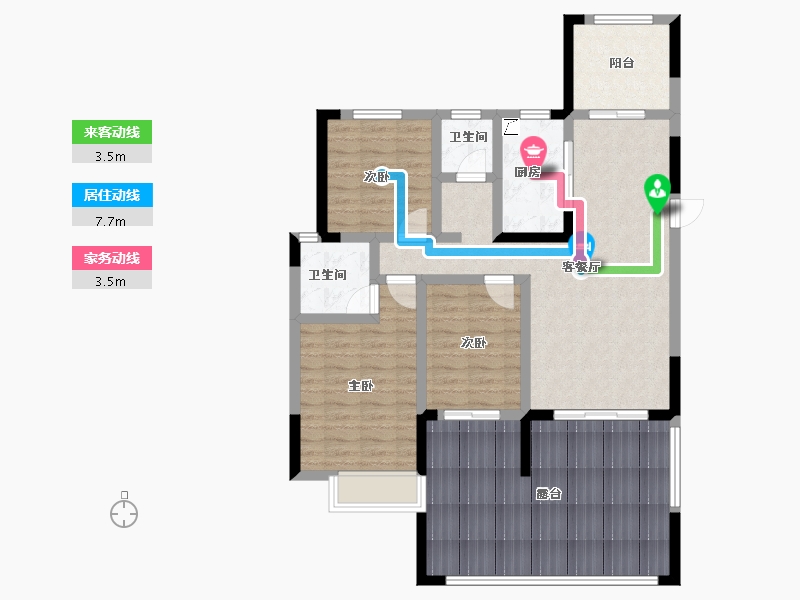 湖南省-湘西土家族苗族自治州-凤凰大唐领御-105.77-户型库-动静线