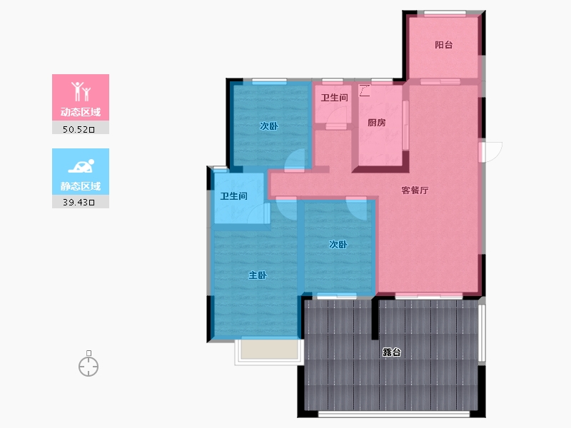 湖南省-湘西土家族苗族自治州-凤凰大唐领御-105.77-户型库-动静分区