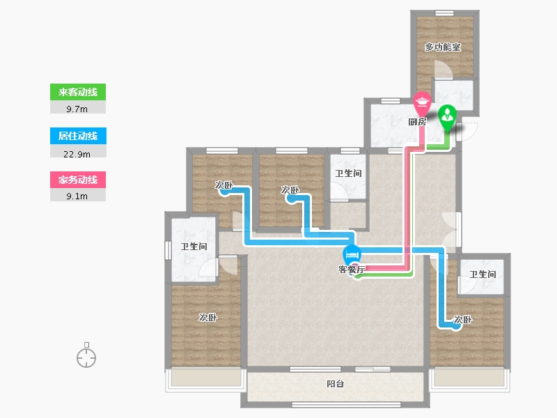 陕西省-咸阳市-绿地·新都会(咸阳)-140.00-户型库-动静线