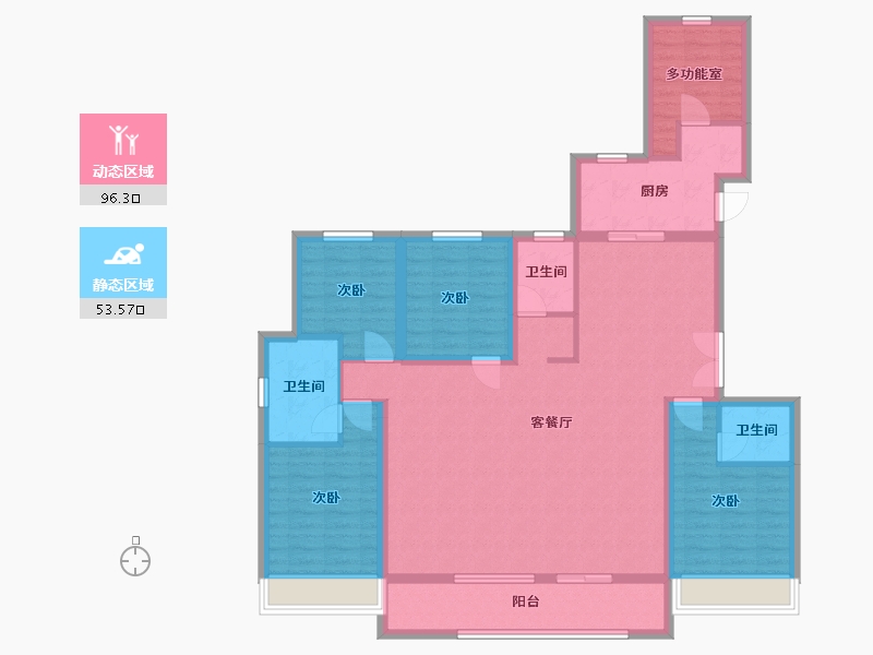 陕西省-咸阳市-绿地·新都会(咸阳)-140.00-户型库-动静分区