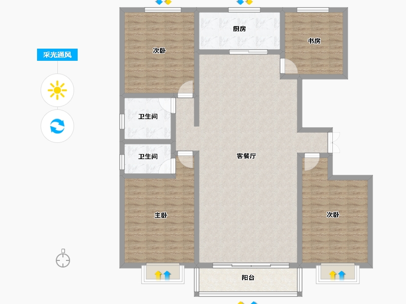 甘肃省-定西市-海天凤翔名都-146.64-户型库-采光通风