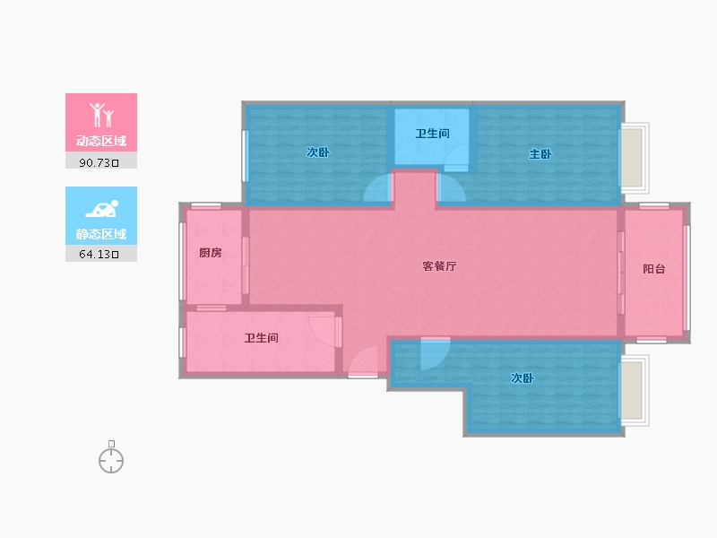 河南省-三门峡市-锦城佳苑-140.00-户型库-动静分区