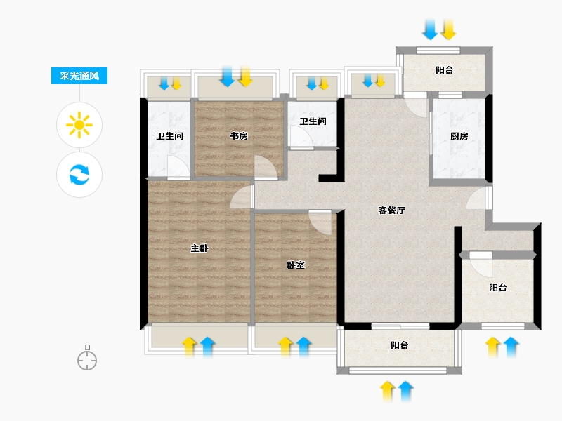 广东省-广州市-大华紫悦府-98.00-户型库-采光通风