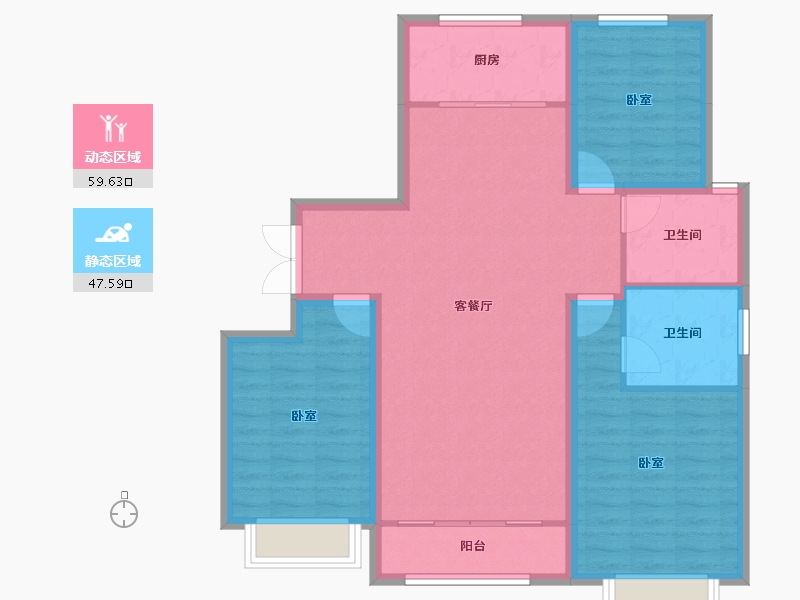 甘肃省-定西市-宏安壹品-96.89-户型库-动静分区