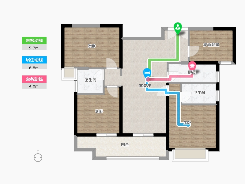 湖南省-长沙市-时代梅溪领峰-108.00-户型库-动静线