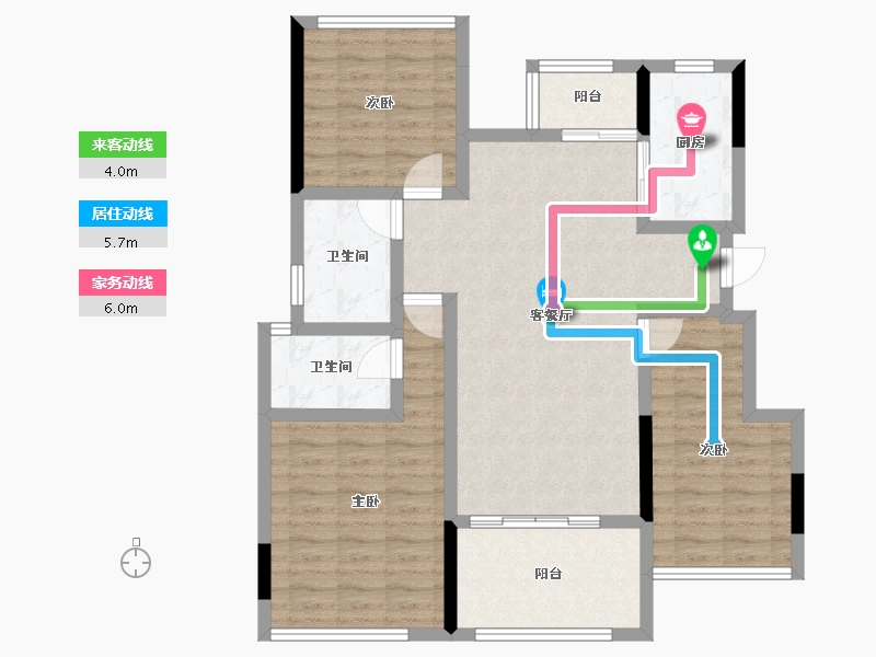 四川省-绵阳市-领地国际社区三期-93.51-户型库-动静线