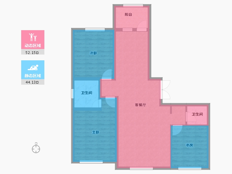 吉林省-辽源市-玉圭园御水丹堤-86.15-户型库-动静分区