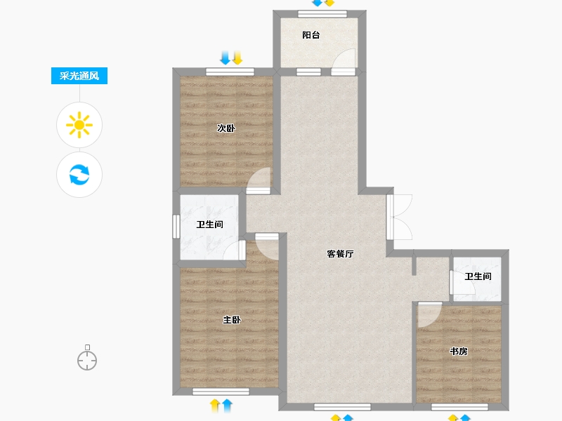 吉林省-辽源市-玉圭园御水丹堤-86.15-户型库-采光通风